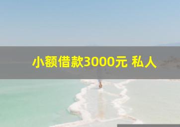 小额借款3000元 私人